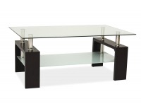 Sklenený konferenčný stolík Lisa Basic - wenge / chróm / sklo