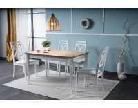 Rozkladací jedálenský stôl Ludwik - dub sonoma / biela