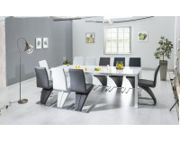 Rozkladací jedálenský stôl Lugano - biely lak