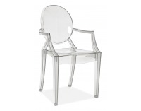 Jedálenská stolička Luis - priehľadná