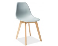Jedálenská stolička Moris - svetlosivá / buk