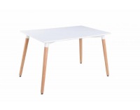 Jedálenský stôl Nolan - drevo / biela MDF