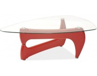 Konferenčný stolík Omega - červené drevo / sklo