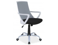 Kancelárska stolička s podrúčkami Q-248 - sivá / čierna / biela