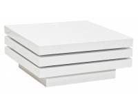 Konferenčný stolík Trista - biely lesk / šedá