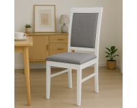 Jedálenská stolička Silven - biela / sivá