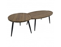 Okrúhly konferenčný stolík (2 ks) Silvio - dub / čierna