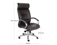 Kancelárske kreslo s podrúčkami Sinus - tmavohnedá / chróm