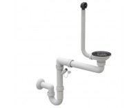 Granitový kuchynský drez so sifónom Siven 20 80x49 cm - čierna