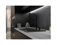 Granitový kuchynský drez so sifónom Siven 20 80x49 cm - grafit