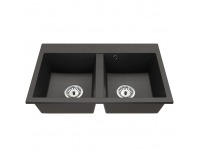 Granitový kuchynský drez so sifónom Siven 20 80x49 cm - grafit