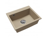 Granitový kuchynský drez so sifónom Siven 55 58x49 cm - béžová