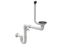 Granitový kuchynský drez so sifónom Siven 55 58x49 cm - čierna