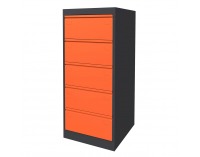Kovová kartotéková skriňa SK-A5/5/2 - grafit / oranžová