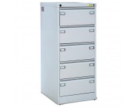 Kovová kartotéková skriňa SK-A5/5/2 - svetlosivá