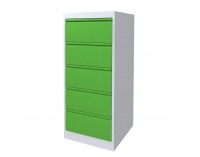 Kovová kartotéková skriňa SK-A5/5/2 - svetlosivá / zelená