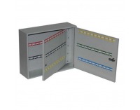 Kovová skrinka na kľúče s dvojitými dverami SK120 - svetlosivá