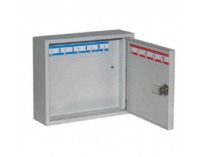 Kovová skrinka na kľúče s pevnými háčikmi SK20 - svetlosivá