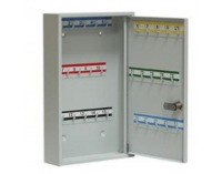 Kovová skrinka na kľúče s pevnými háčikmi SK30 - svetlosivá