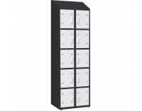 Boxová šatňová skriňa so šikmou strechou SK300-010 DASZEK - grafit / svetlosivá