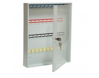 Kovová skrinka na kľúče s presklenými dverami SK40/S - svetlosivá