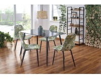 Sklenený jedálenský stôl Next - dymová / čierna