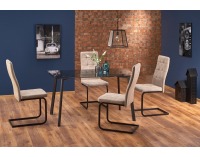 Sklenený jedálenský stôl Trax - dymová / čierna