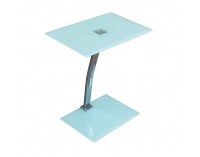 Sklenený príručný stolík Pelok - biela