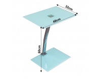 Sklenený príručný stolík Pelok - biela