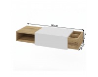 Skrinka na stenu Hilo - biela / dub wotan