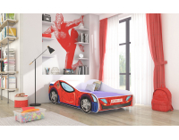 Detská posteľ s matracom Sland 80x160 cm - červená / biela