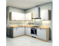 Rohová kuchynská linka Smile 180x240 - dub arlington / biela artic matná