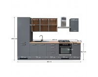 Kuchynská linka Smile 305 - onyx sivá