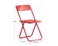Skladacia stolička Smily - červená