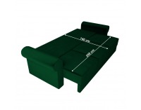 Rozkladacia pohovka s úložným priestorom Smoky - zelená / žltá