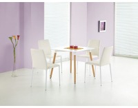 Jedálenský stôl Socrates 80 - biely lesk / buk