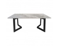 Konferenčný stolík Sofian - sivý mramor / čierna