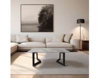 Konferenčný stolík Sofian - sivý mramor / čierna