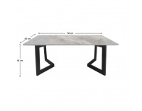 Konferenčný stolík Sofian - sivý mramor / čierna