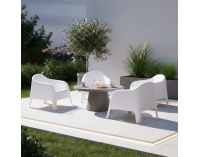 Záhradné stohovateľné kreslo Sokra New - biela