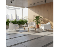 Záhradné stohovateľné kreslo Sokra New - biela