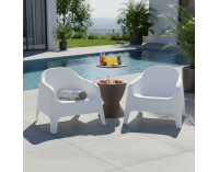 Záhradné stohovateľné kreslo Sokra New - biela