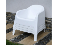 Záhradné stohovateľné kreslo Sokra New - biela