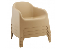 Záhradné stohovateľné kreslo Sokra New - hnedá