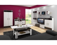 Komoda Solar SLR-03 - biela / čierny lesk