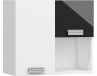 Univerzálna skrinka na stenu Solo SOL-08 L/P - biela / čierny lesk