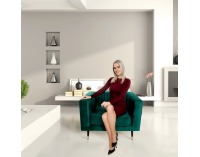 Kreslo Somy 1 - smaragdová / čierna / zlatá