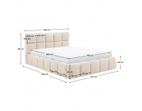 Čalúnená manželská posteľ s kovovým roštom Sorela 140x200 cm - béžová
