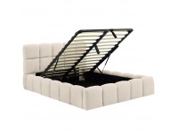 Čalúnená manželská posteľ s kovovým roštom Sorela 140x200 cm - béžová