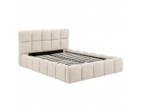 Čalúnená manželská posteľ s kovovým roštom Sorela 140x200 cm - béžová
